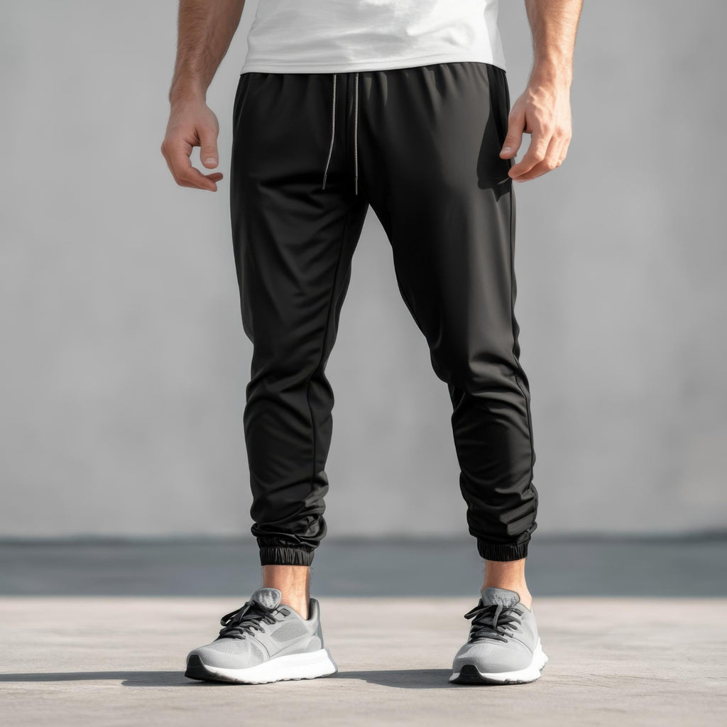 Slim Fit Track Pants – Black