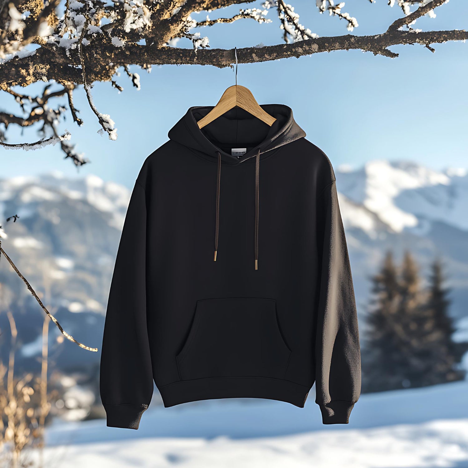 Winter Comfort Pullover Hoodie – Black
