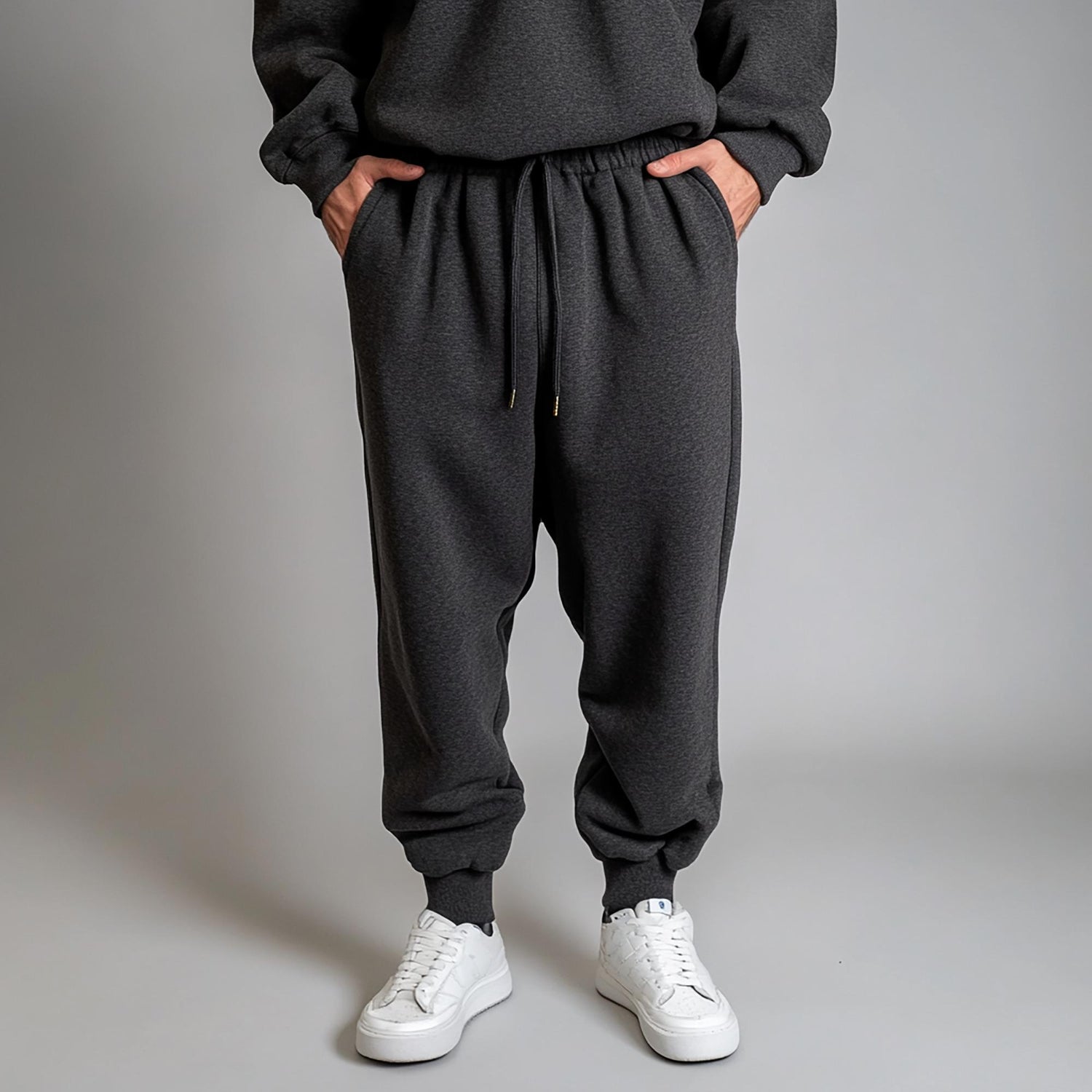 Premium Cotton Track Pants – Charcoal