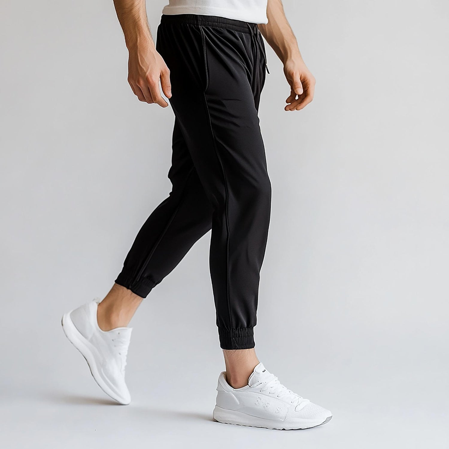 Slim Fit Track Pants – Black