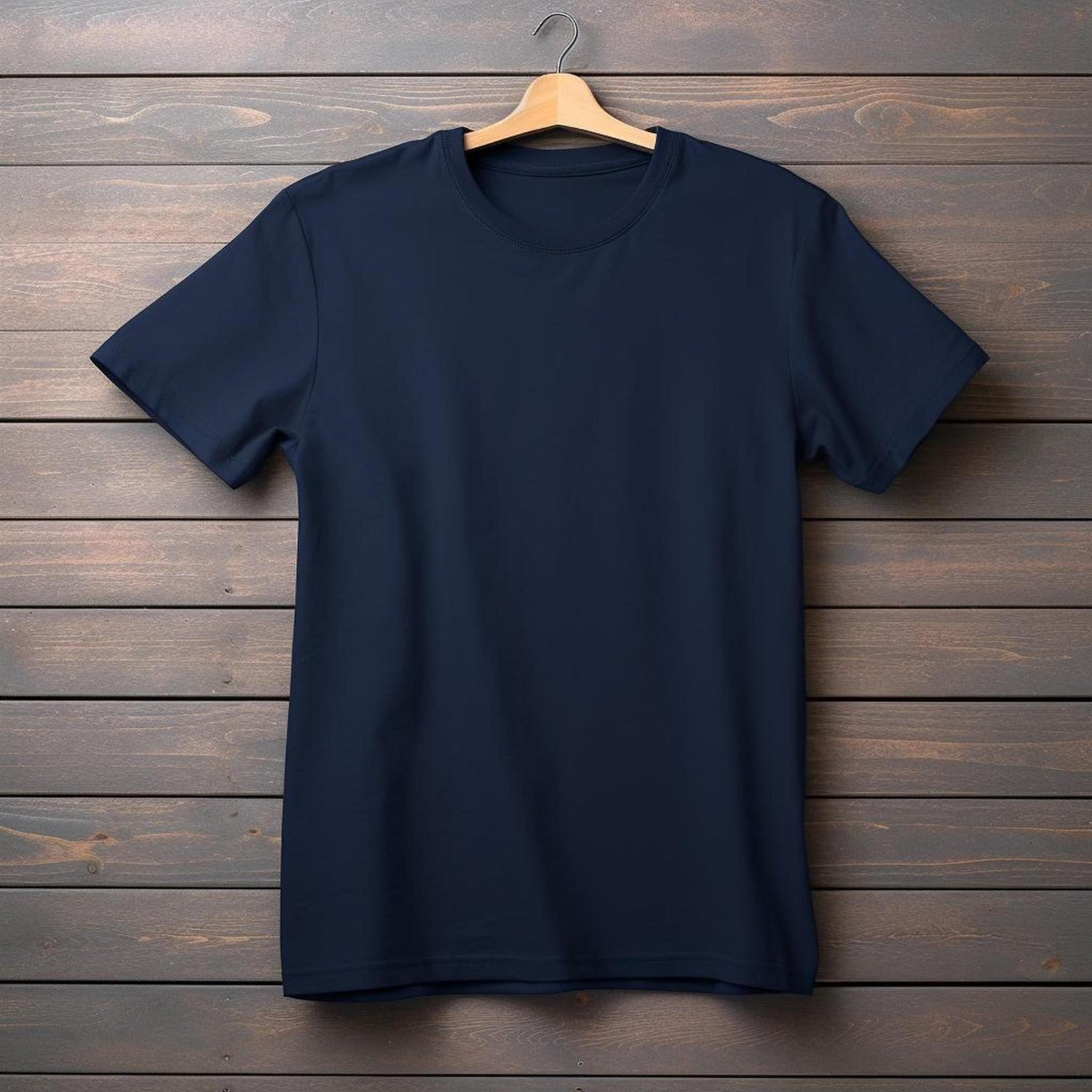 Essential Casual Round Neck Tee – Navy Blue