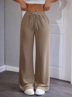 Relax Fit Cotton Track Pants – Beige