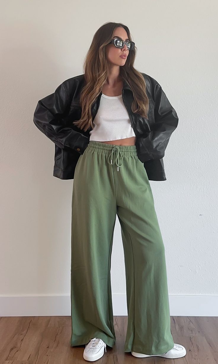 Jogger Style Track Pants – Olive