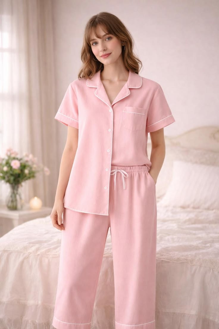 Soft Cotton Pajamas – Pink
