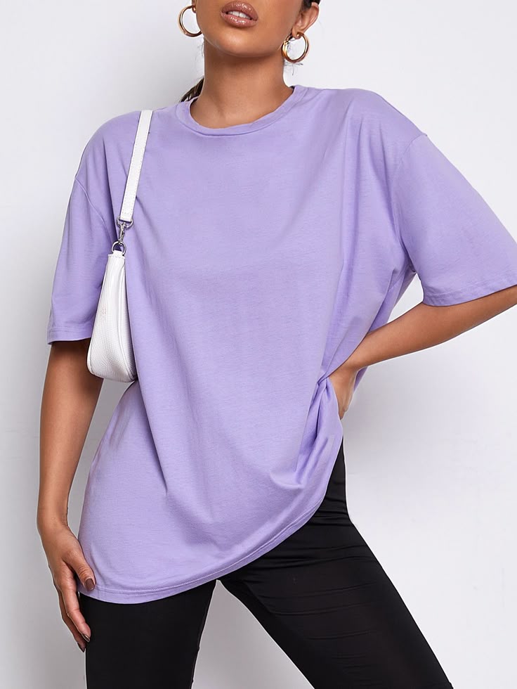 Loose Fit Long Tee – Lavender