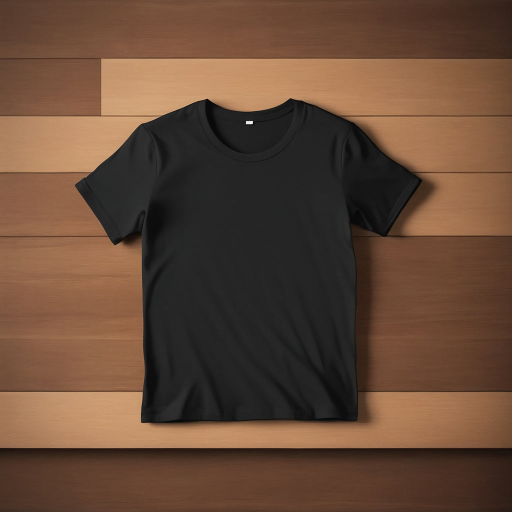 Classic Cotton Round Neck T-Shirt – Jet Black