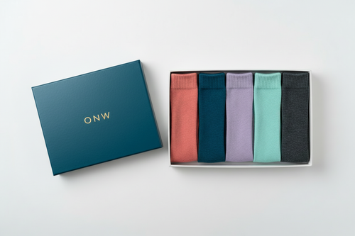 remove logo only put ONW and color of box change to hex #0b3450