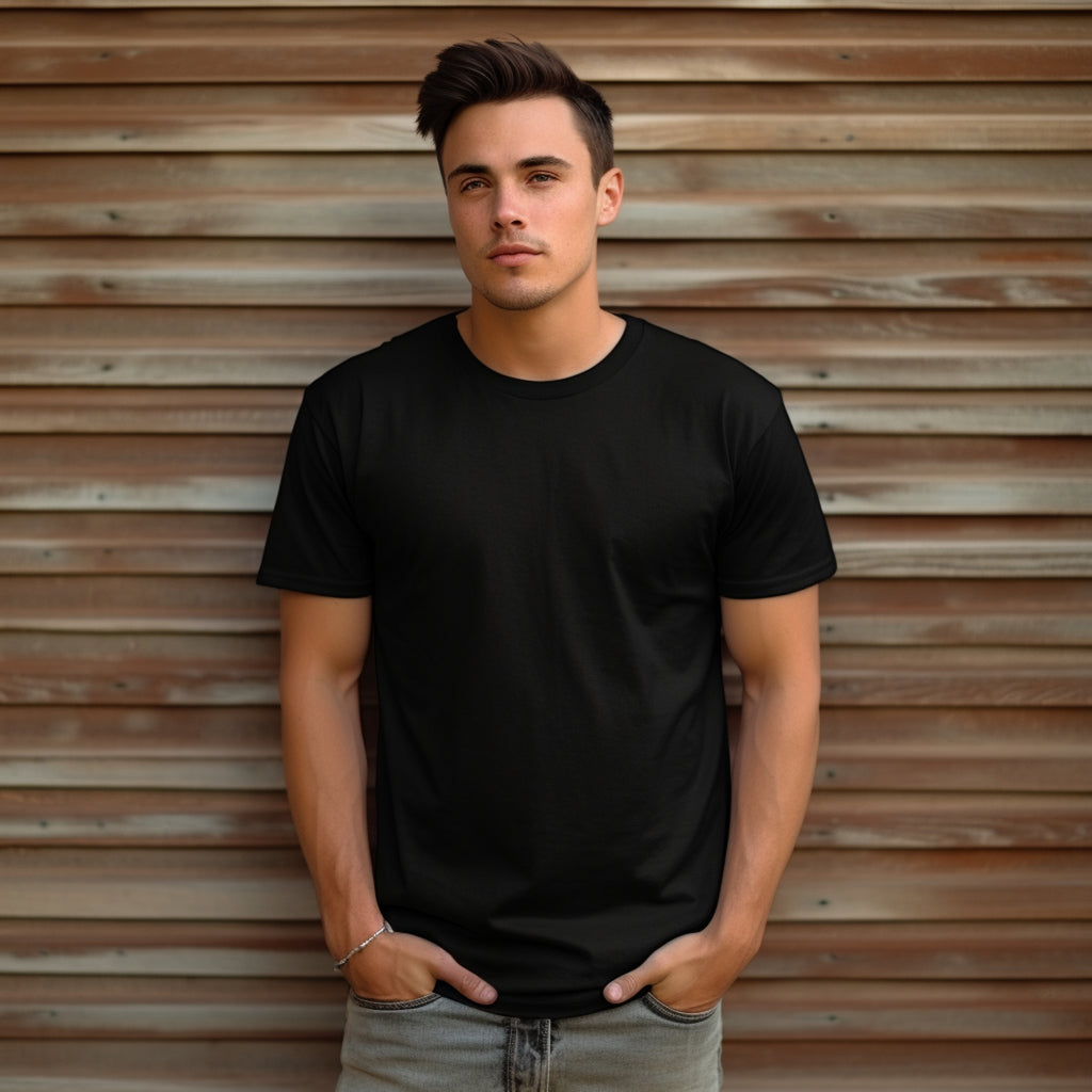Classic Cotton Round Neck T-Shirt – Jet Black