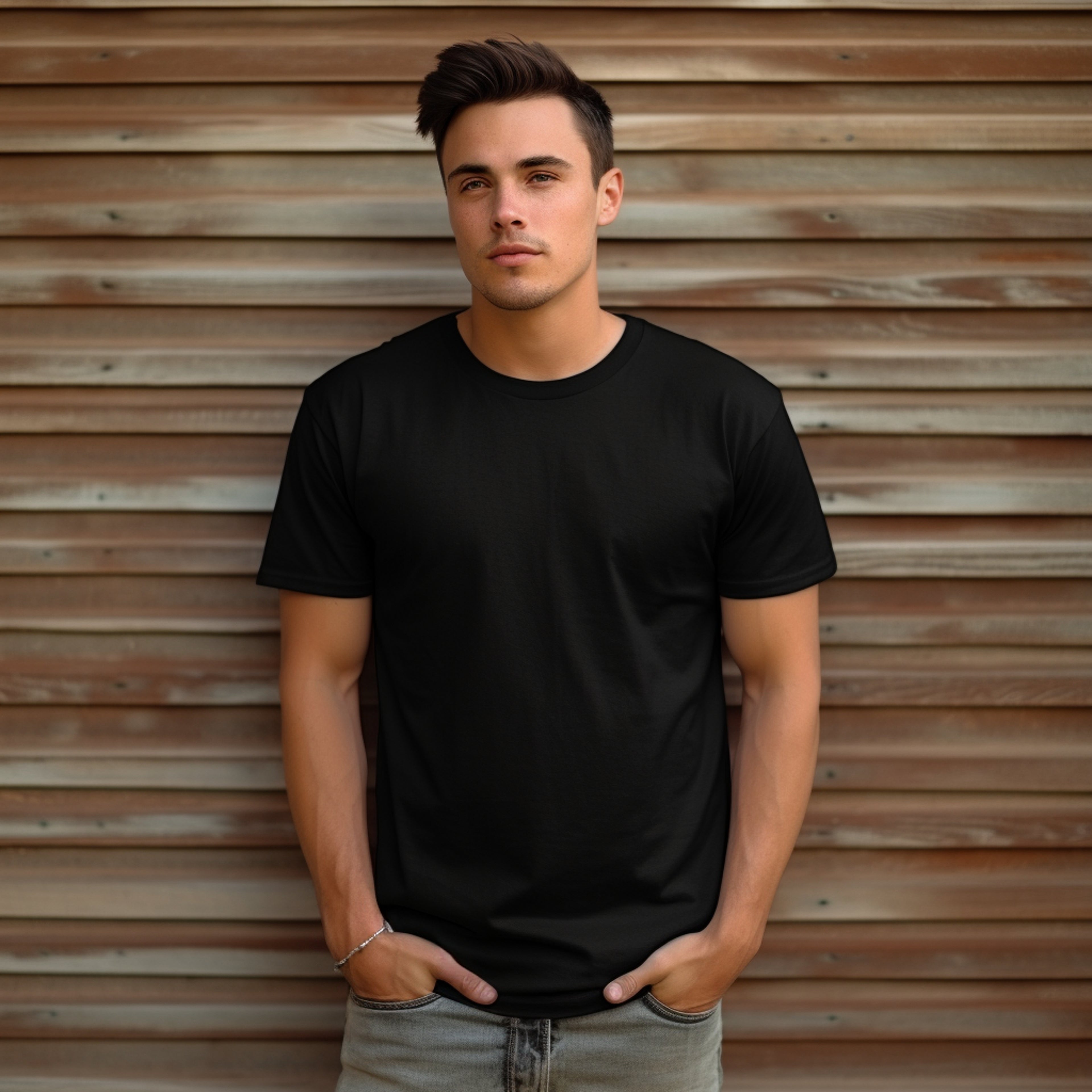 Classic Cotton Round Neck T-Shirt – Jet Black
